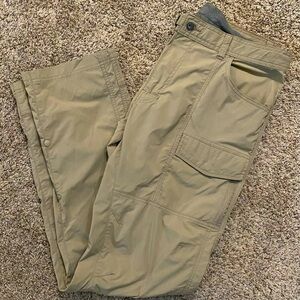 Prana Breathe Men’s 36x34 Hiking Activewear Cargo Utility Pants Beige Light